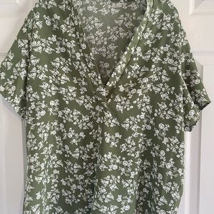 Sage/white casual button down